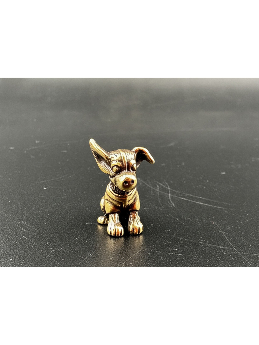 Small Brass Puppy Crafts Desktop Ornaments